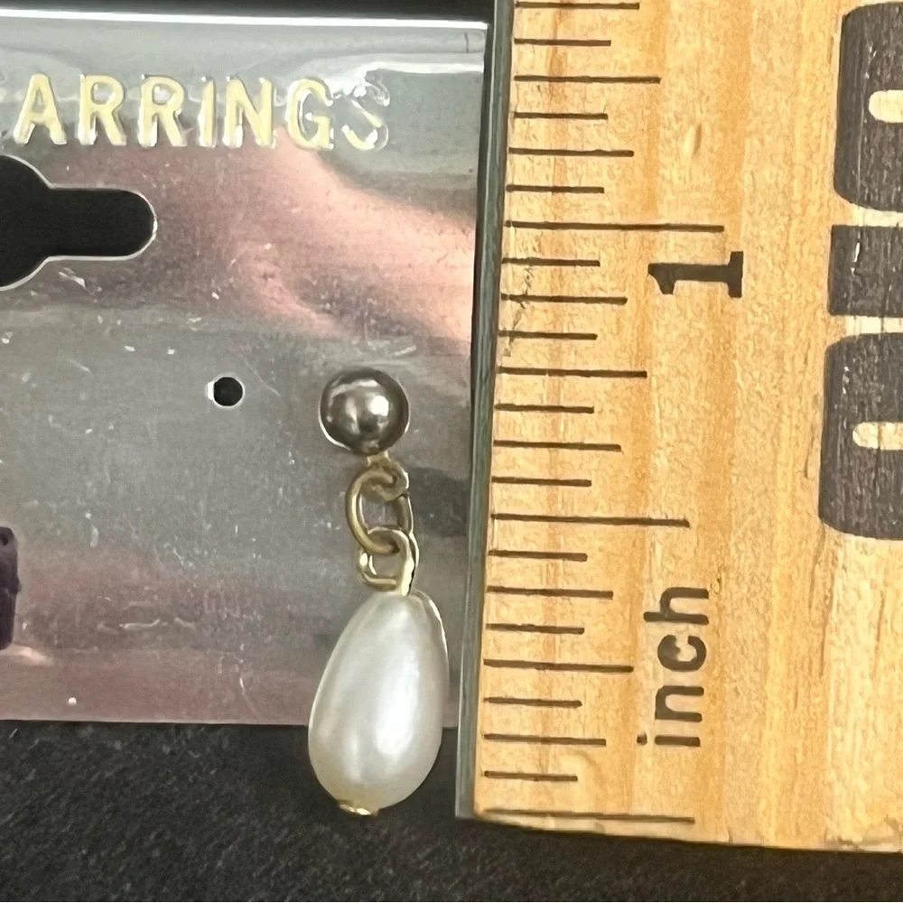 faux pearl dangle‎ earrings white nautical summer dainty y2k